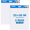 thumbnail image 1 of Chart Paper 25"x30", Large Sticky Easel Pad with 2 Packs, 60 Sheets, Upgraded Big Anchor Flip Chart Paper with Super Sticky Back, Self-Stick Paper for Walls & Easels, 1 of 4
