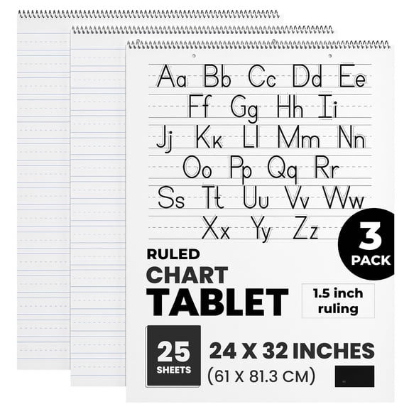 Chart Paper Anchor Chart Paper For Teachers Lined Large Chart Tablet 24x32 1 ½” Ruled 25 sheets Per Pad