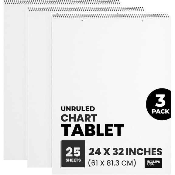 Chart Paper Anchor Chart Paper for Teachers Chart Tablet Large Chart Paper 24x32 Unruled 25 Sheets Per Pad (3 Pack)