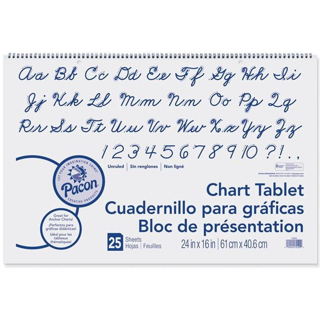 Chart Tablet Unruled, 24 x 16 in. - 25 Count - 3 Each