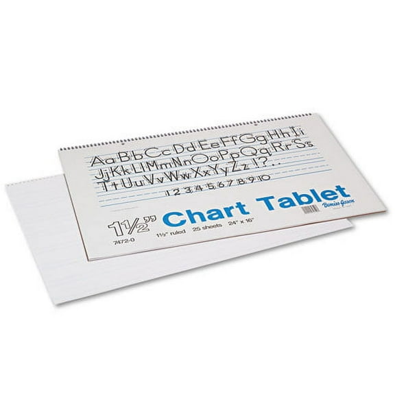 Chart Tablets, Presentation Format (1 1/2" Rule), 25 White 24 X 16 Sheets | Bundle of 2 Each