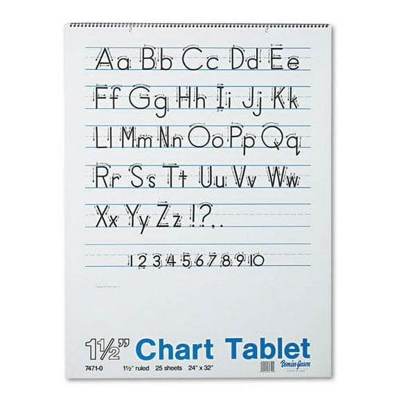 Chart Tablets, Presentation Format (1 1/2" Rule), 25 White 24 X 32 Sheets | Bundle of 2 Each