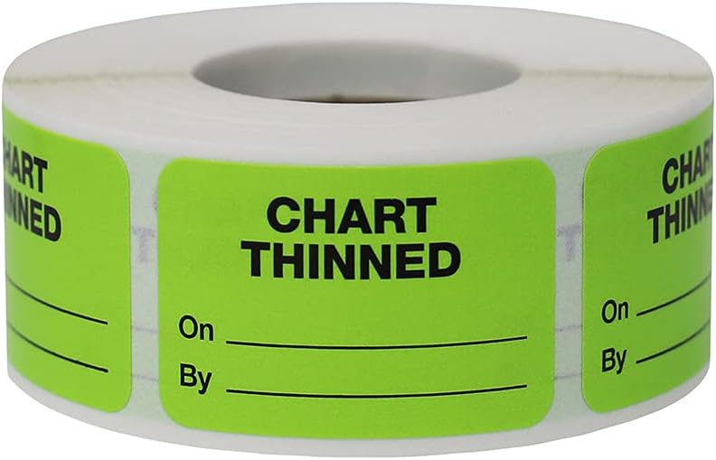 Chart Thinned Medical Labels, 1 X 1.5" Inch Rectangle, 500 Total Labels
