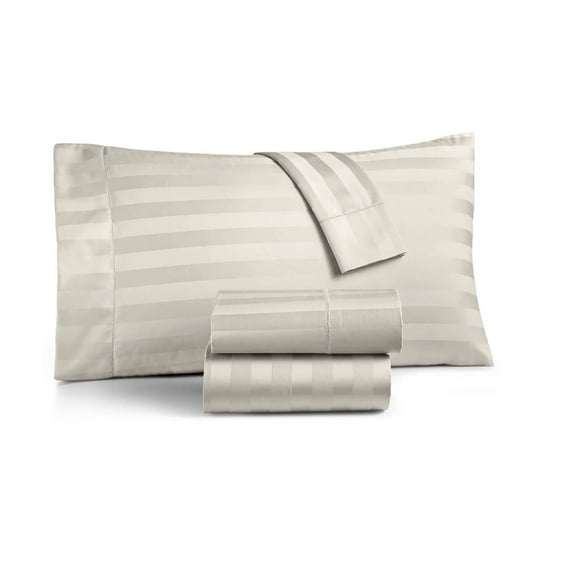 Charter Club 1.5" Stripe 550 Thread Count 100% Cotton 4-Pc. Sheet Set, Queen Ivory