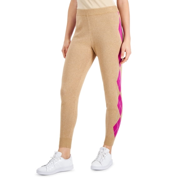 Charter Club Argyle Sweater Pants Pink Fancy Combo 2XL