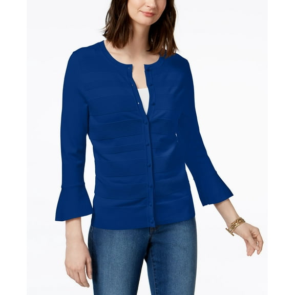 Charter Club Bell Sleeve Cardigan Modern Blue XS