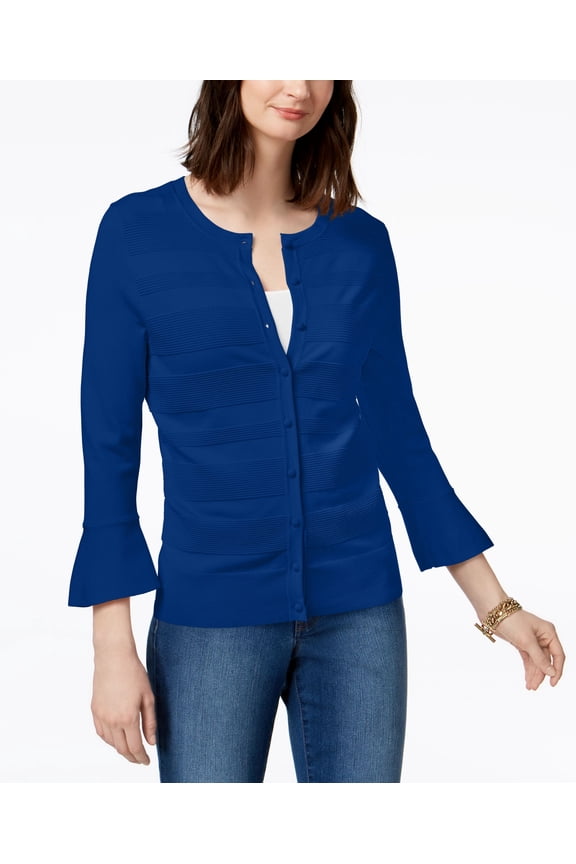 Bell Sleeve Cardigan Modern Blue XS