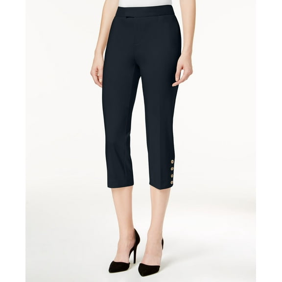 Charter Club Button Detail Capri Pants Intrepid Blue 8