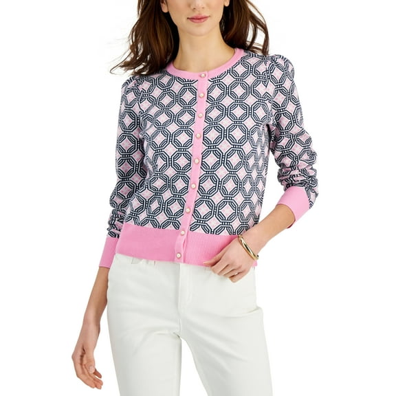 Charter Club Button Front Cardigan Bubble Bath M