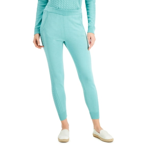 Charter Club Cable Knit Sweater Jogger Pants Porcelain Green 2XL