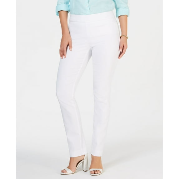 Charter Club Cambridge Skinny Pull-On Tummy-Control Pants Bright White 16