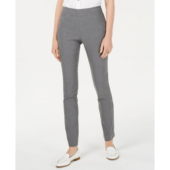 Charter Club Cambridge Skinny Pull On Tummy Control Pants Regular Short Lengths Light Charcoal Heather 16