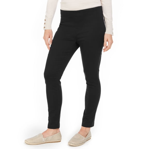 Charter Club Chelsea Twill Tummy Control Cropped Pants Deep Black 4