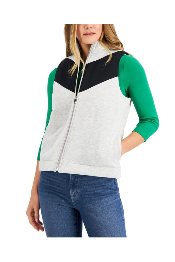 Colorblocked French Terry Vest Grey Slate Heather XL