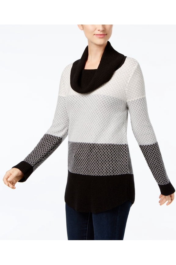 Colorblocked Sweater Deep Black Combo S