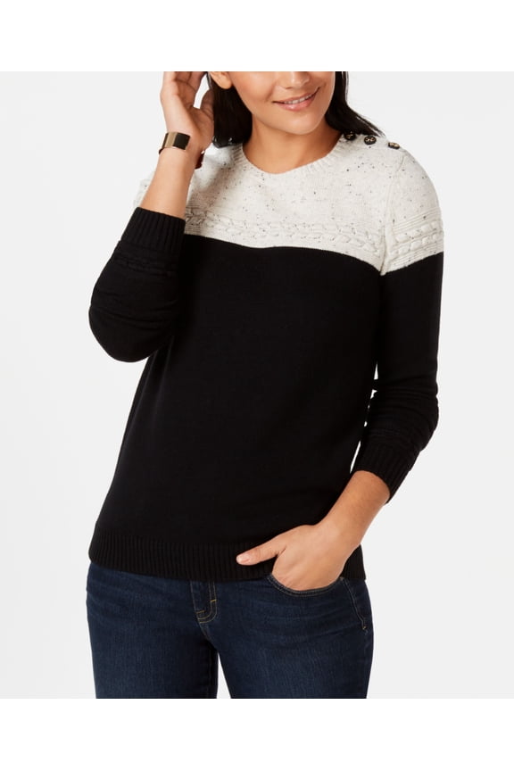 Colorblocked Sweater Deep Black Combo XL