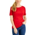 thumbnail image 1 of Charter Club Cotton Boat Neck Top Ravishing Red XS, 1 of 1