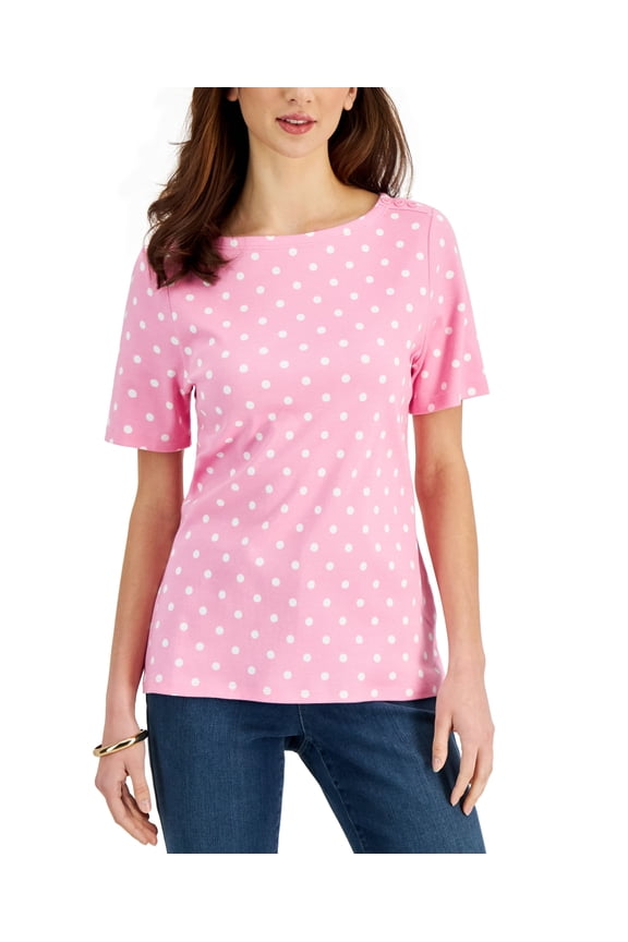 Cotton Dot Print Top Bubble Bath Dot Combo L