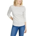 thumbnail image 1 of Charter Club Cotton Printed Boat-Neck Top Sedona Dust Combo XL, 1 of 1