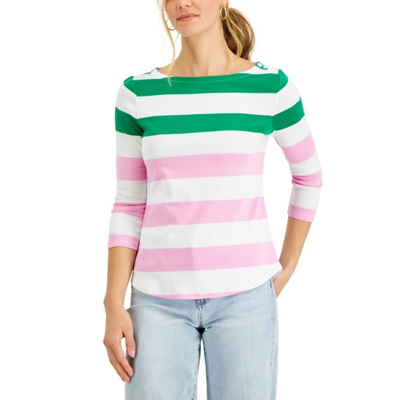 Charter Club Cotton Striped Top Bubble Bath Combo S