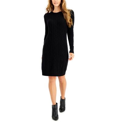 charter club sweater dress DEEP BLACK Women's Cable Knit Dress, US L Viscose Colors:Navy Blue 630 Dress to impress no Built-in Bra Spice Girls leave their Sleeve