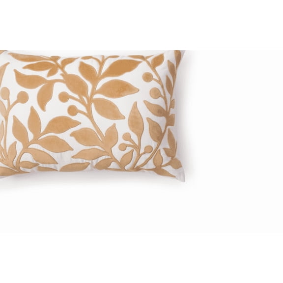 Charter Club Damask Designs Floral Silhouette Velvet Applique Decorative Pillow, 14" X 20"