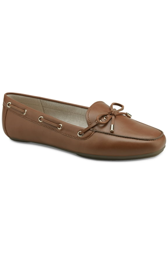 Davinaa Lace-Up Loafer Flats Cognac 8M