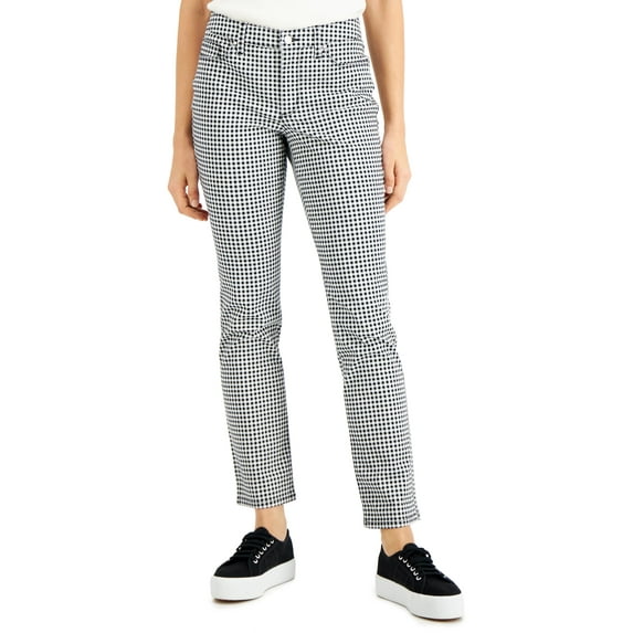 Charter Club Denim Gingham Printed Jeans Deep Black 14