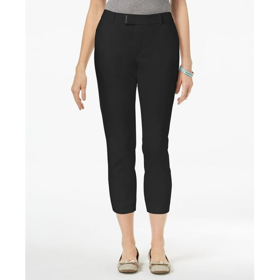 Charter Club Embellished Cropped Pants Deep Black 8