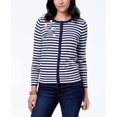 thumbnail image 1 of Charter Club Embellished Striped Cardigan Intrepid Blue Striped S, 1 of 1