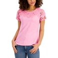 thumbnail image 1 of Charter Club Embroidered T-Shirt Bubble Bath M, 1 of 1