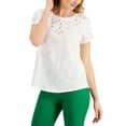 thumbnail image 1 of Charter Club Eyelet Embroidered Top Bright White XS, 1 of 1
