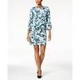 thumbnail image 1 of Charter Club Floral Print Shift Dress Dusty Teal M, 1 of 1