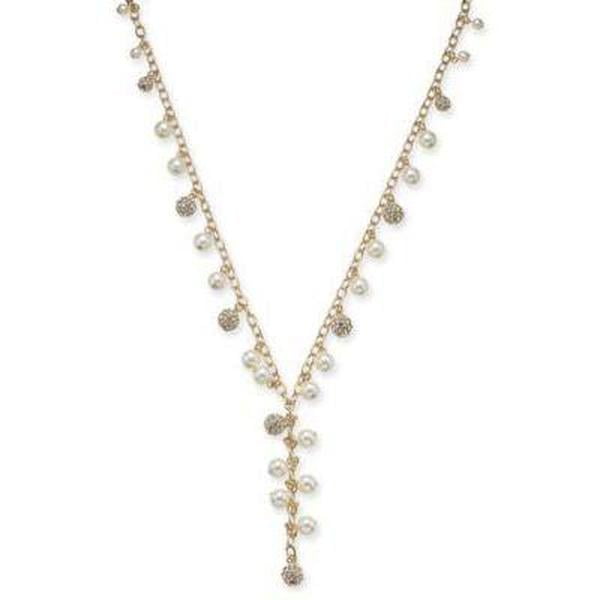 Charter Club Gold-Tone Pave Bead Imitati GoldPearlCrystal