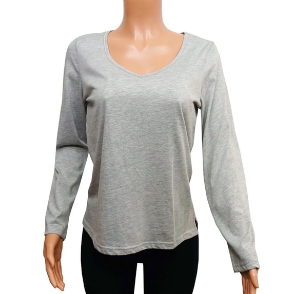 Charter Club Grey Basic Long Sleeve Pajama Top Sleepwear Women's Small