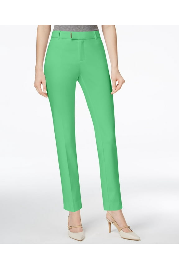 Hardware-Detail Ankle Pants (Acadia Green, 16)