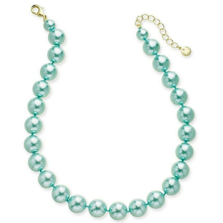 Charter Club Imitation 14mm Pearl Collar Necklace Aqua New with box tags