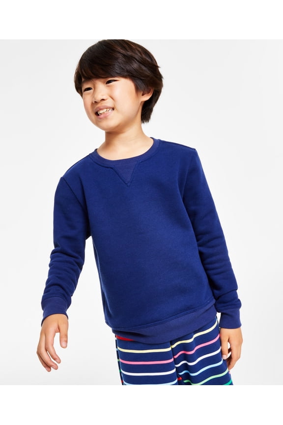 Kids' Solid Matching Crewneck Top, Created for Macy's - Medieval Blue