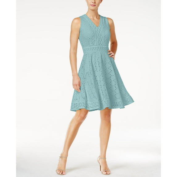 Charter Club Lace Fit Flare Dress Mint Aqua XL