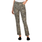 Charter Club Lexington Tummy Control Printed Jeans Creme Stone 12