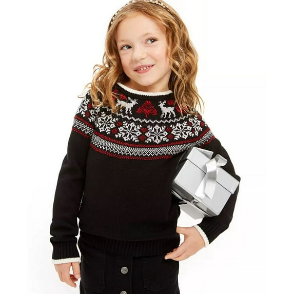 Charter Club Little Girls Fair Isle Family Sweater Black Size 2T