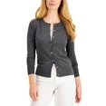 thumbnail image 1 of Charter Club Long Sleeve Button Front Cardigan Charcoal Hthr 2XL, 1 of 1