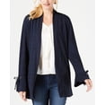 thumbnail image 1 of Charter Club Marled Split Cuff Cardigan Admiral Navy Combo M, 1 of 1