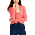 thumbnail image 1 of Charter Club Mixed Stitch Button Cardigan Tuscon Coral S, 1 of 1