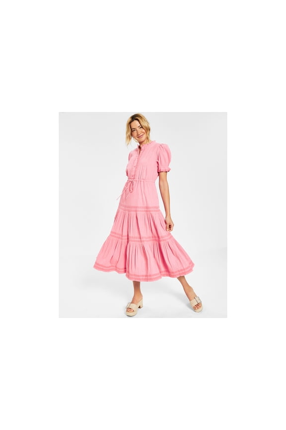 Mommy Me Tie Waist Gauze Dress Bubble Bath XL