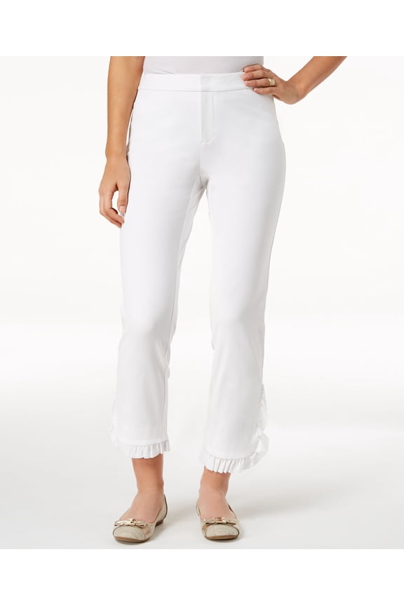 Newport Ruffled Cropped Pants Bright White 6