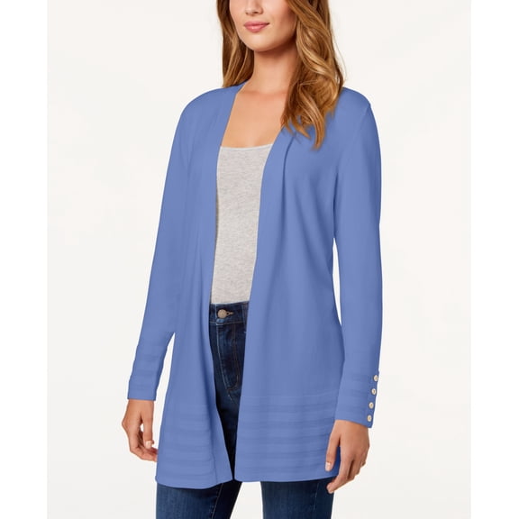 Charter Club Open Front Cardigan Blue Star XXL
