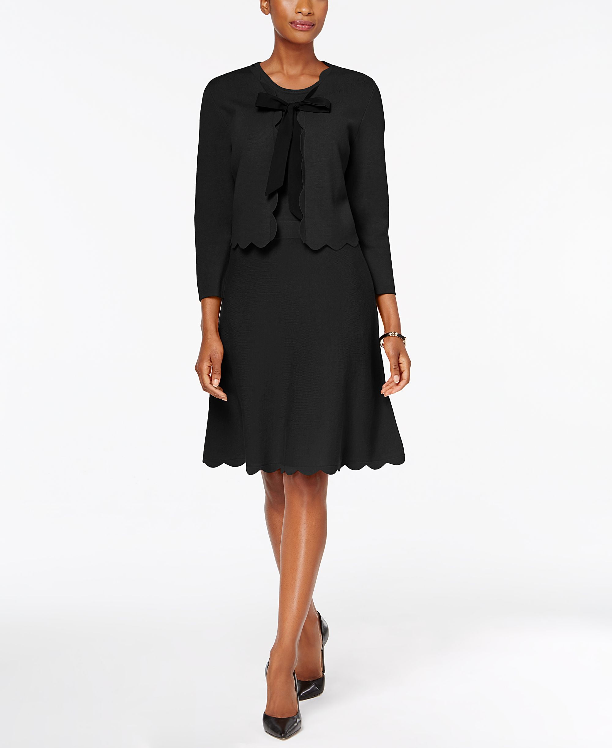 Charter Club Petite A-Line Sweater Dress & Bolero Jacket (Bolero Deep  Black, PS) - Walmart.com