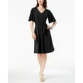 thumbnail image 1 of Charter Club Petite Belted A Line Dress Deep Black PS, 1 of 1
