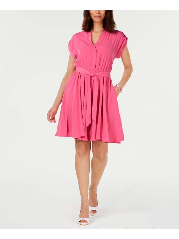 Petite Belted Dress Cerise Pink 16P
